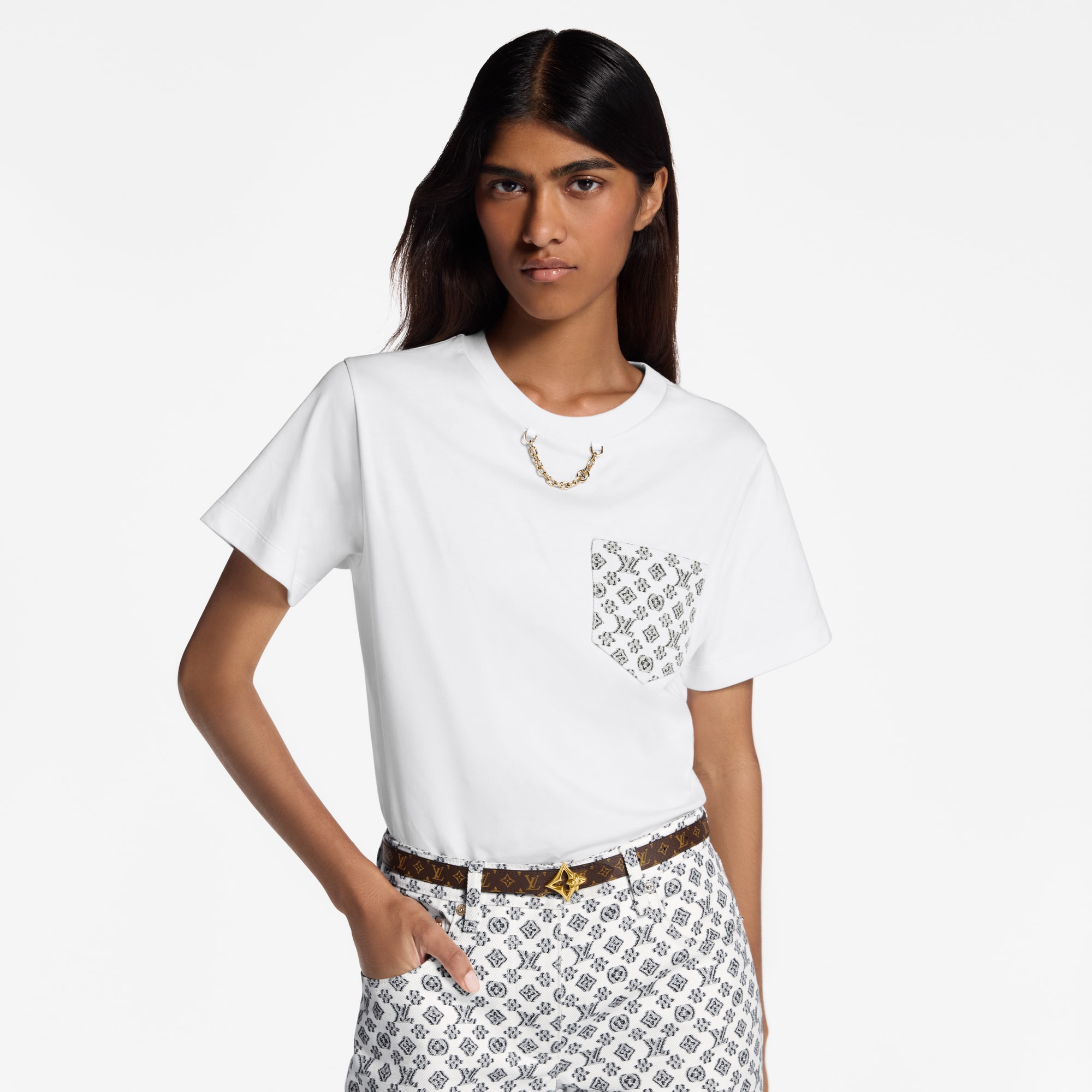 Louis Vuitton 手袋 黒と白 QA114Z LOUIS VUITTON（ルイヴィトン） タンブール GM